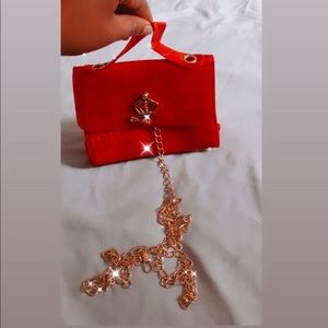 Metal Decor Croc Embossed Satchel Bag